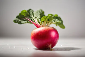 Superb Small red radish isolated on white background