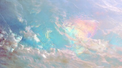 Iridescent Cloud Sky with Soft Pastel Colors and Dreamy Atmosphere for Nature and Sky Photography