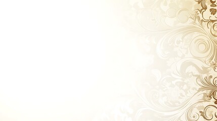 Elegant, ornate background with flowing, light brown patterns on a white backdrop