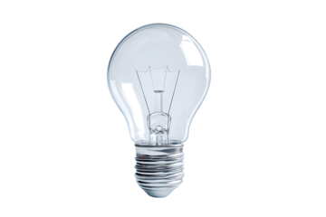 Single light bulb isolated on black backdrop, representing idea, innovation, and concept
