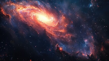 Outer space imagery capturing galaxies, stars, nebulas, dark cosmic voids, colorful celestial bodies, vast universe exploration themes in high-resolution digital artwork