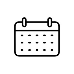 Outline calendar icon showing full month grid