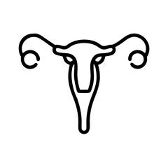 Fototapeta premium Uterus icon in black outline style