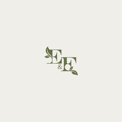 organic leaf logo EF luxury wedding monogram design bold initial concept letter