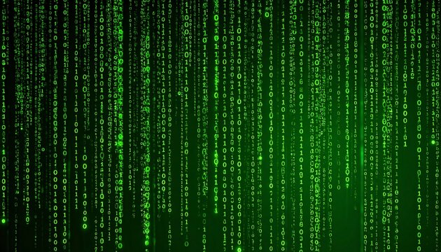 Digital binary code cascading downwards