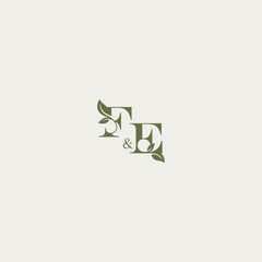 organic leaf logo FE luxury wedding monogram design bold initial concept letter