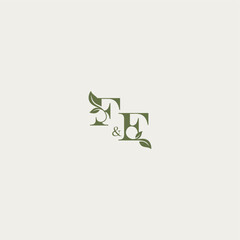 organic leaf logo FF luxury wedding monogram design bold initial concept letter