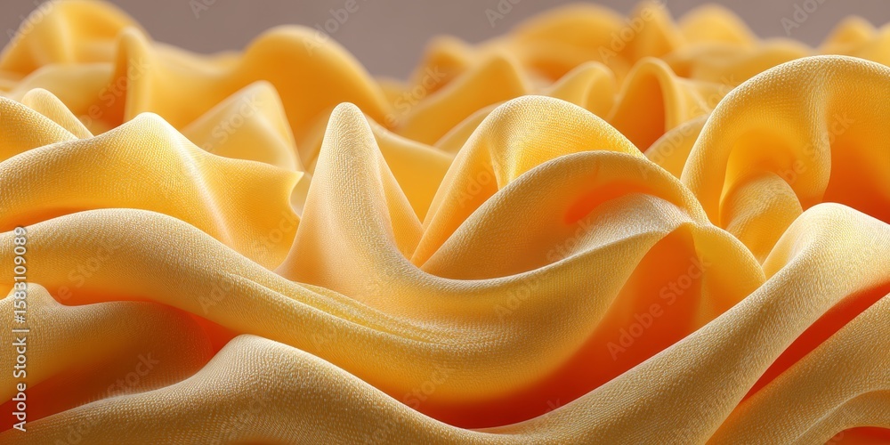 Poster softly undulating yellow fabric surface with subtle waves creating a gentle gradient textile pattern