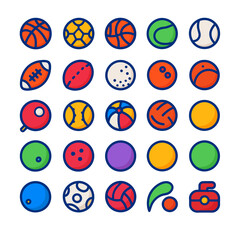 Fototapeta premium Colorful and diverse collection of sports balls, each with unique designs and vibrant hues.