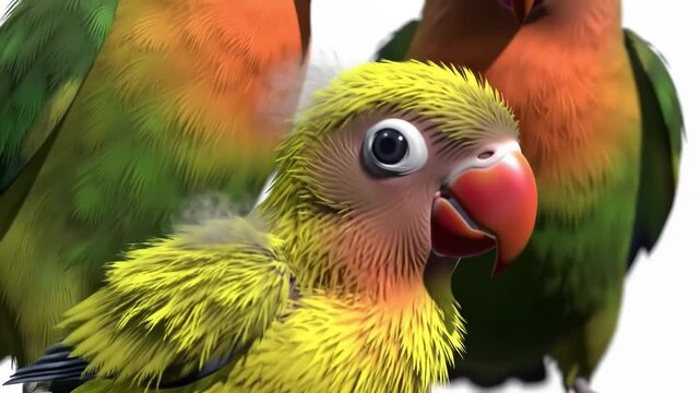 Looking at Two Colorful Parrot Birds Close Up Animal Nature