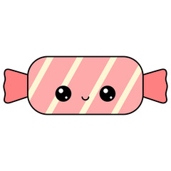 kawaii pink candy vector