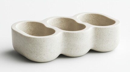 Viewing Empty Decorative Container with Three Sections