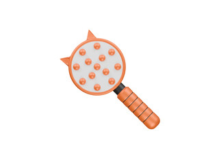 pet comb icon 3d illustration render