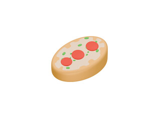 bruschetta icon 3d illustration render