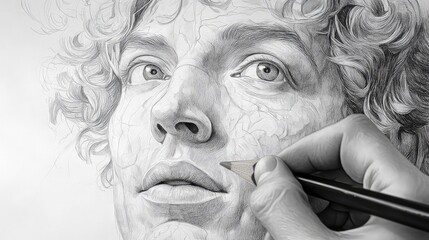 Pencil drawings with soft shading, sharp lines, and grayscale tones portraying portraits, objects, or scenes in classical or modern art techniques emphasizing hand-drawn quality.