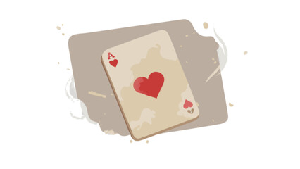 Ace of hearts playing card graphic design for poker night and casino games vector illustration art