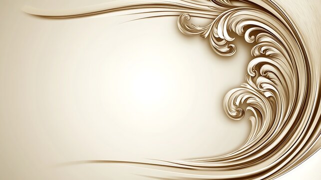 Ornate, light brown frame design