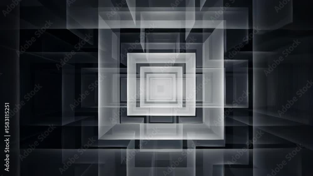 Poster deep neural layers concepts. mesmerizing abstract design exploring digital depth through geometric l