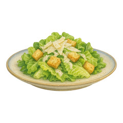 PNG Fresh Caesar salad illustration.