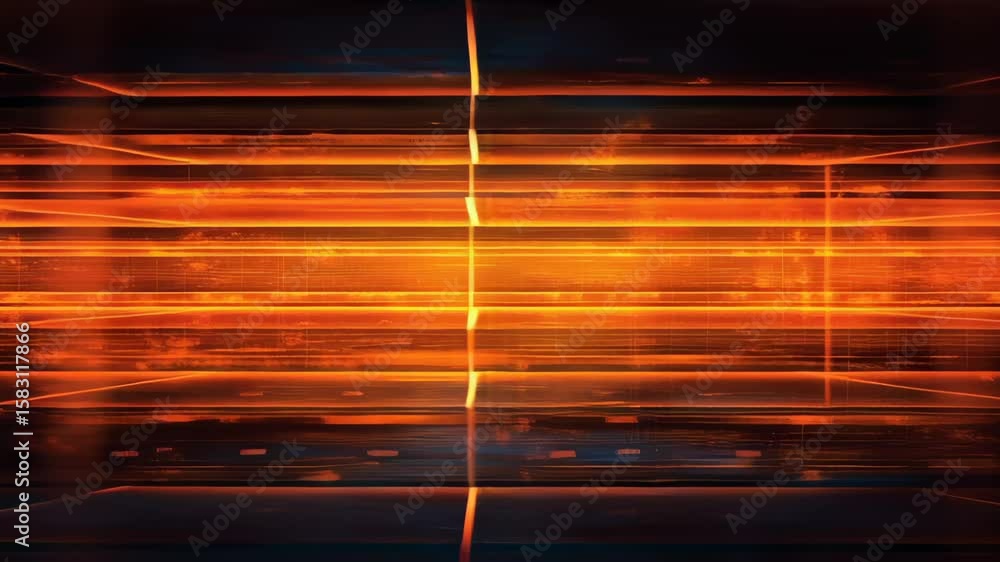 Poster vibrant digital background with deep neural layers orange lines glow, creating dynamic energy and mo