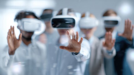 Virtual Reality Meeting Showcasing Avatars Interacting With Gestures in a Modern Digital Environment
