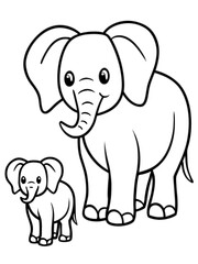 Obraz premium baby elephant vector