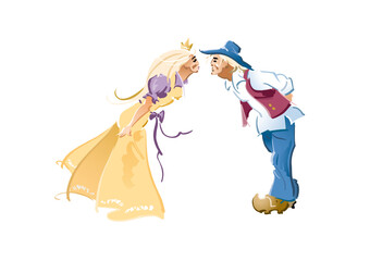 Illustration for the fairy tale by Hans Christian Andersen: The Swineherd 