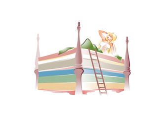 Illustration for the fairy tale by Hans Christian Andersen: The Princess and the Pea © Kehlet-Beeline