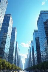 Fototapeta premium High-Rise Commercial Structures with Modern Design