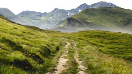 Mountain landscape on transparent background