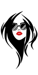 vector illustration of a woman's face wearing glasses