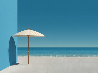 Fototapeta premium 하얀색 피치 파라솔