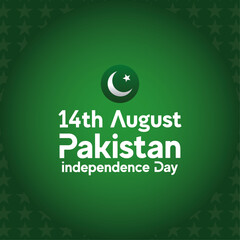 Pakistan Independence Day banner poster and background. 14 August background. green background with Pakistan flag. circle flag. independence day background. 