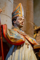 Statue of a bishop in Colegiata de Santa Maria la Mayor de Toro, located in Toro, Zamora, Spain...