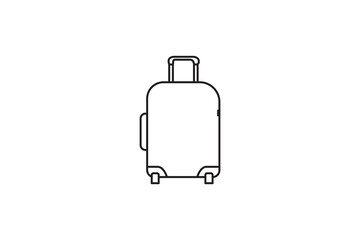 Bottle of perfume, wine, and a vector illustration of a bottle with travel icons like a suitcase, bag, and camera, alongside other objects such as a toaster, plastic, and metal equipment
