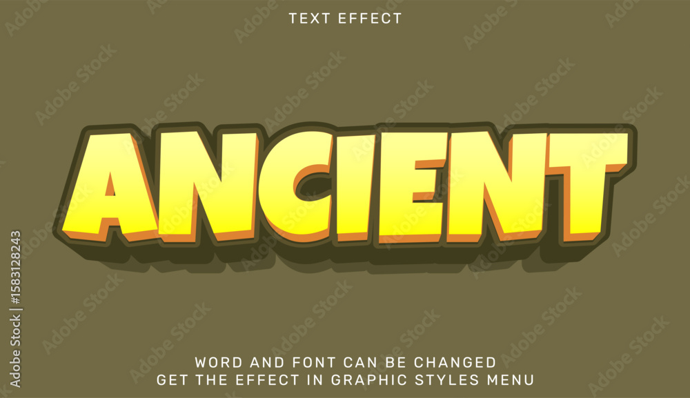 Poster ancient text effect in 3d design