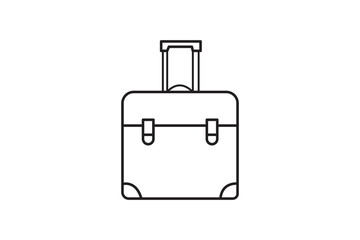 A vector illustration of a business travel suitcase icon, isolated on a white background