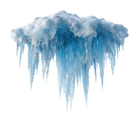 Melting ice formation arctic region nature frozen landscape. Isolated on transparent background, png.