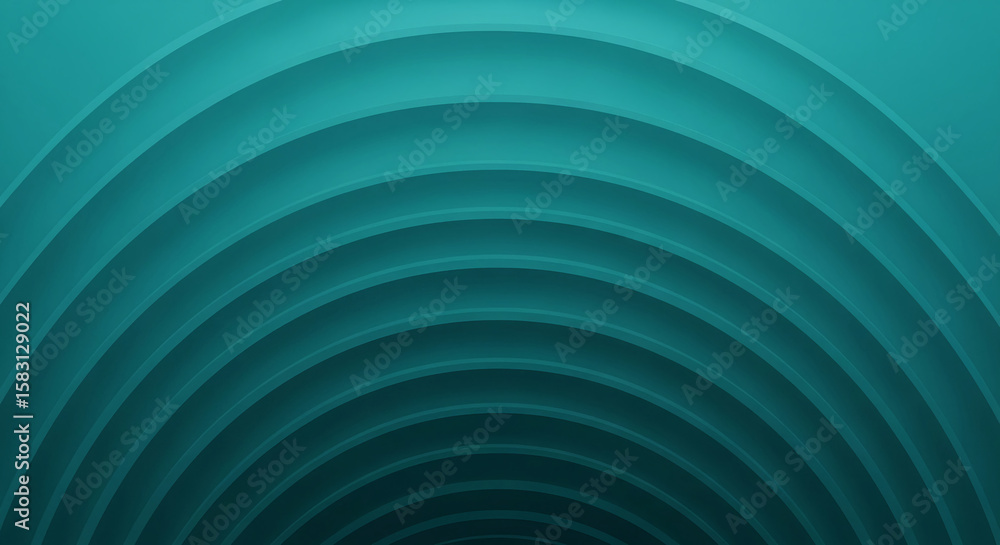 Poster teal abstract background with concentric curved lines creating depth and a sense of movement, ideal 