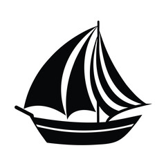 sailboat with full sail   clean vector with white 