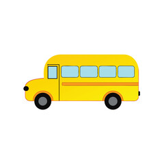 school bus in bright yellow color   vector