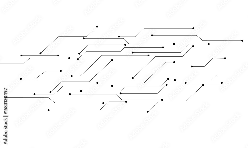 Poster abstract futuristic circuit board illustration, circuit board with various technology elements. circ