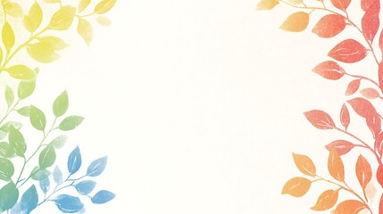 Obraz premium Rainbow leaves frame