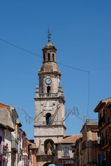 Obraz premium Historic clock tower stands tall in Toro, Zamora, showcasing architectural beauty and cultural significance