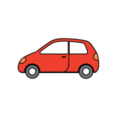 small hatchback city car   clean vector with white