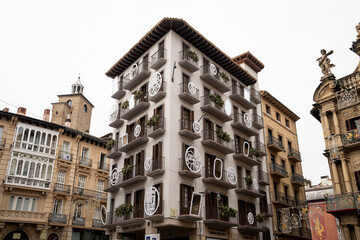 Unique architectural design in Pamplona Navarra showcasing traditional elements and modern...