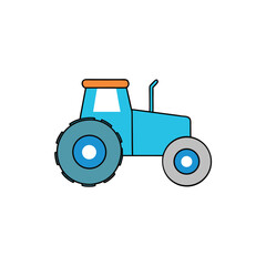 tractor with large rear wheels   vector