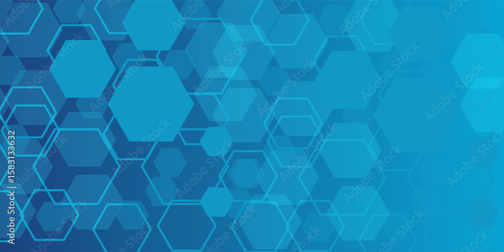 Fototapete background blue hexagon pattern look like honeycomb vector illustration lighting effect graphic for 