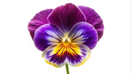 Macro shot of a vibrant pansy flower showcasing intricate color details