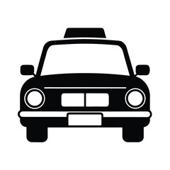 yellow taxi cab front view   vector style with